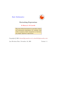Factorising Expressions