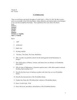 Theatre II Ms. Vernon S `14 finals review There several