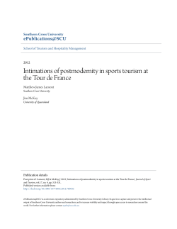 Intimations of postmodernity in sports tourism at the Tour de France