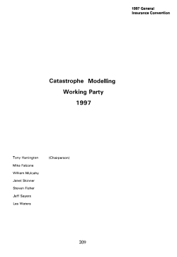 Catastrophe Modelling - Institute and Faculty of Actuaries