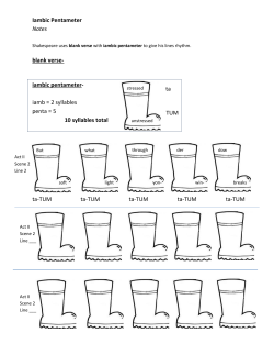Iambic Pentameter Notes blank verse- iambic pentameter