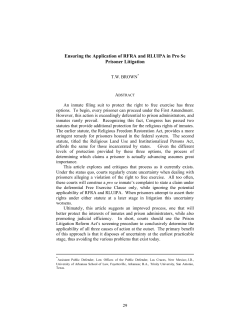 Ensuring the Application of RFRA and RLUIPA in Pro Se Prisoner