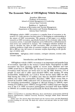The Economic Value of Off-Highway Vehicle Recreation