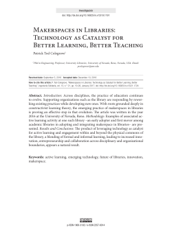 Makerspaces in Libraries - Revistas de la Universidad Cooperativa