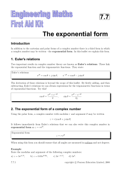 7.7 The exponential form
