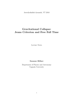 Gravitational Collapse: Jeans Criterion and Free Fall Time