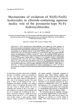 Mechanisms of oxidation of Ni(II)-Fe(II) hydroxides in chloride
