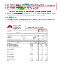 How to Use Your October 31st 2016 Monthly Pay Stub to