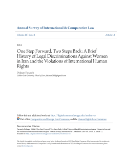 A Brief History of Legal Discriminations Against Women in Iran