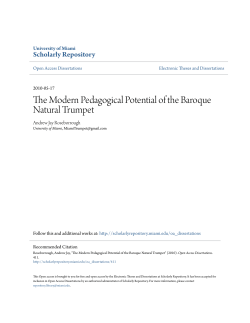 The Modern Pedagogical Potential of the Baroque Natural Trumpet
