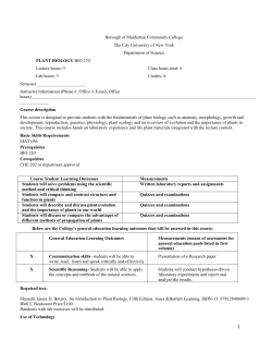 Course Syllabus - Borough of Manhattan Community College