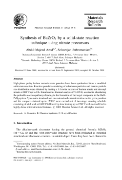 Synthesis of BaZrO3 by a solid-state reaction technique using nitrate