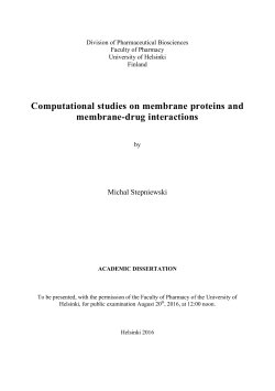 Computational studies on membrane proteins and