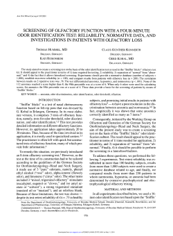 screening of olfactory function with a four-minute odor