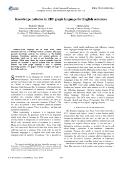 Knowledge patterns in RDF graph language for English sentences