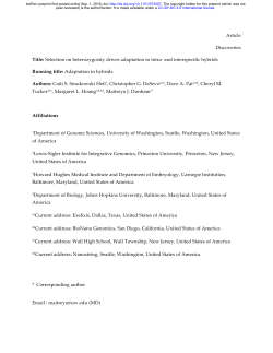 and interspecific hybrids - Maitreya Dunham