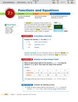 Functions and Equations