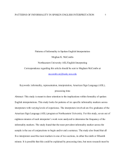 Patterns of Informality in Spoken English Interpretation