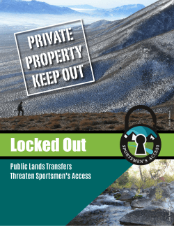 Public Lands Transfers Threaten Sportsmen`s Access