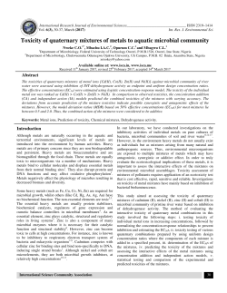 Toxicity of quaternary mixtures of me aternary mixtures of metals to