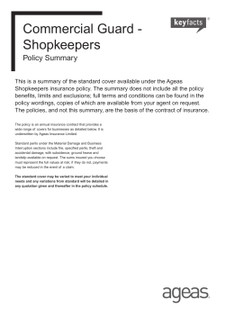 Commercial Guard - Shopkeepers policy summary