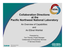 Collaboration Directions at the Pacific Northwest