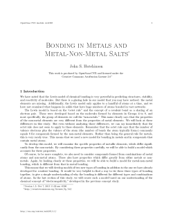 Bonding in Metals and Metal-Non-Metal Salts