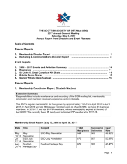 THE SCOTTISH SOCIETY OF OTTAWA (SSO) 2017 Annual General