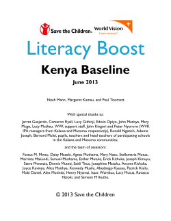 Literacy Boost Kenya: Baseline Report 2013