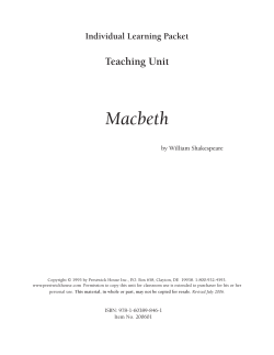 Macbeth - Teacher`s Pet Publications