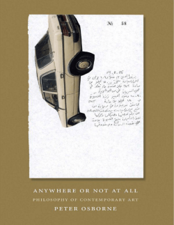 Anywhere or Not At All: Philosophy of Contemporary Art