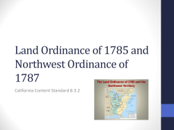 Land Ordinance of 1785 and Northwest Ordinance of