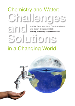 Chemistry and Water: Challenges and Solutions in a Changing World