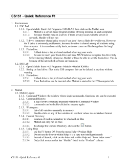 CS151 - Quick Reference #1