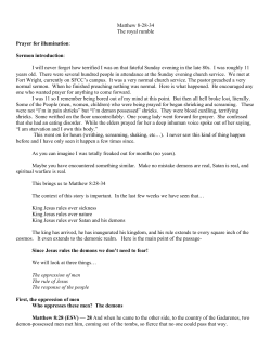 Matthew 8-28-34 The royal rumble Prayer for illumination: Sermon