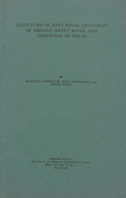 structure of witt rings, quotients of abelian group rings, and orderings