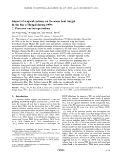 Impact of tropical cyclones on the ocean heat budget in the Bay of