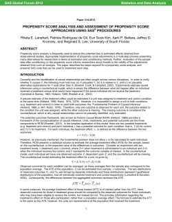 Propensity Score Analysis and Assessment of