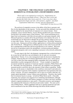 the strategic gains from horizontal integration and diversification