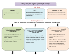 Big Ideas Enduring Outcomes Solving Triangles