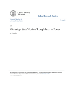Mississippi State Workers` Long March to Power