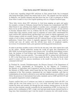 False Stories about HIV Infections in Food A food scare, regarding