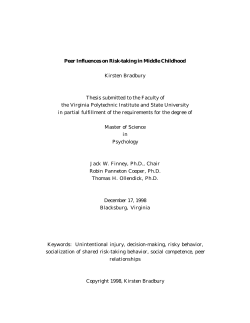 Peer Influences on Risk-taking in Middle Childhood