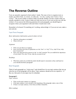 The Reverse Outline - Antioch University
