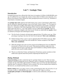Lab 7: Geologic Time