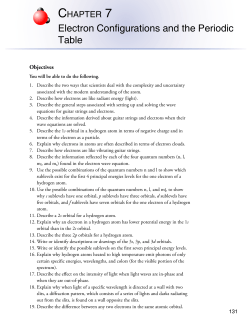 Electron Configurations and the Periodic Table