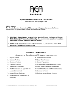Aquatic Fitness Professional Certification Examination Study