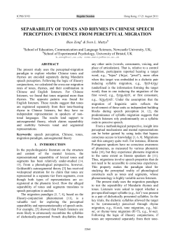 separability of tones and rhymes in chinese speech perception