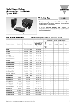 Solid State Relays Accessories, Heatsinks Types RHS..