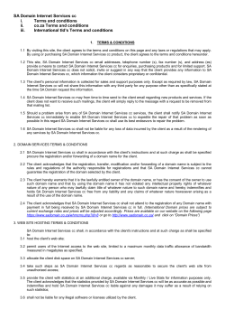 Disclaimer - SA Domain